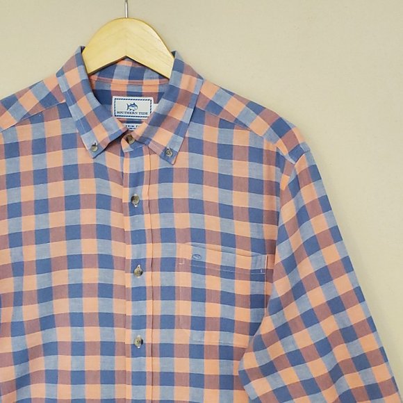 Southern Tide Linen Blend Trim Fit Button Down M - Picture 1 of 7
